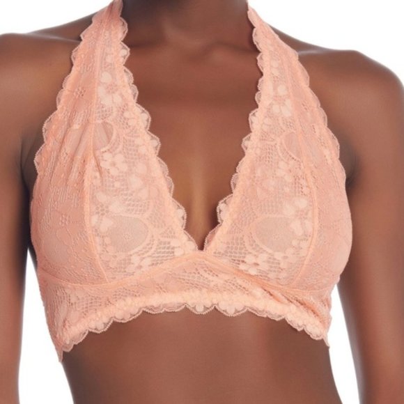 Free People Other - Free People Lace Halter Bralette, Orange, Med NWT